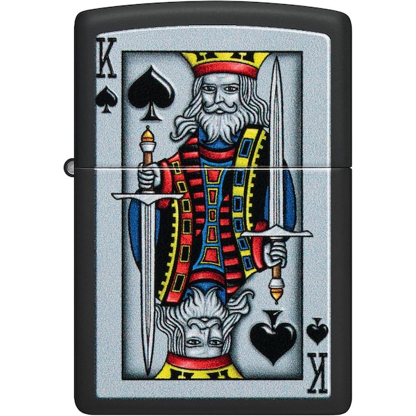 Zippo 2022N Zippo Price Fighter 218 -King Of Spades Design Black Matte ZIP-48488 - main